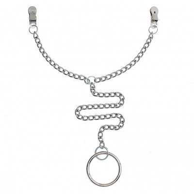 Rimba Nipple Clamps with Chain and Scrotum Ring O 7679 50mm