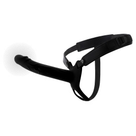 Hidden Desire Inferno Vibrating Silicone Hollow Penis Strap-On with Remote 20cm Black