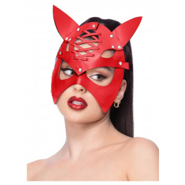 Fever Mock Leather Devil Mask Red