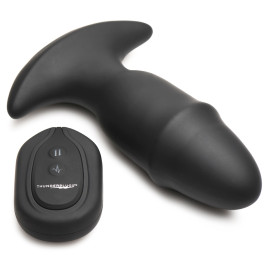 ThunderPlugs Butt Slider 10X Sliding Ring Silicone Missile Plug with Remote Black
