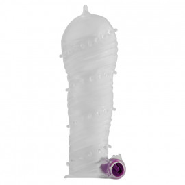 OhMama Textured Penis Sleeve with Vibrating Bullet 229813