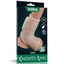 LoveToy Vibrating Drip Knights Ring with Scrotum Sleeve