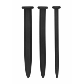 Ouch! Silicone Rugged Nail Plug Set Urethral Sounding Black