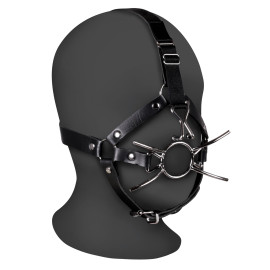 Ouch! Xtreme Head Harness with Spider Gag and Nose Hooks Black