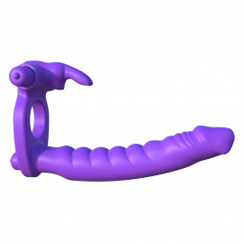 Pipedream Fantasy C-Ringz Silicone Double Penetrator Rabbit Purple