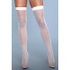 Be Wicked Great Catch Fishnet Backseam Stockings White