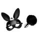 Tailz Bunny Tail Anal Plug and Mask Set Black