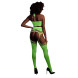 Ouch! Glow in the Dark Two Piece with Crop Top and Stockings Neon Green